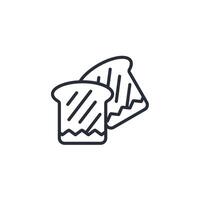 Toast icon. .Editable stroke.linear style sign for use web design,logo.Symbol illustration. vector
