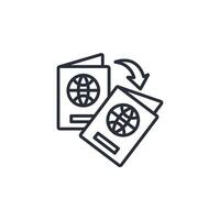 Immigration icon. .Editable stroke.linear style sign for use web design,logo.Symbol illustration. vector