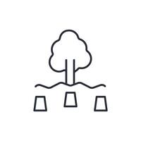 deforestation icon. .Editable stroke.linear style sign for use web design,logo.Symbol illustration. vector