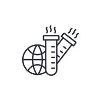 climate change icon. .Editable stroke.linear style sign for use web design,logo.Symbol illustration. vector