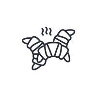 Croissant icon. .Editable stroke.linear style sign for use web design,logo.Symbol illustration. vector