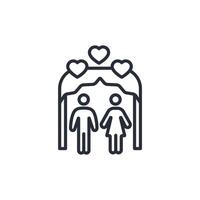 wedding icon. .Editable stroke.linear style sign for use web design,logo.Symbol illustration. vector