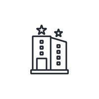 Hotel icon. .Editable stroke.linear style sign for use web design,logo.Symbol illustration. vector