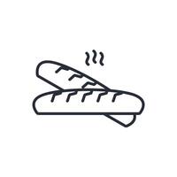 Baguette icon. .Editable stroke.linear style sign for use web design,logo.Symbol illustration. vector