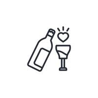 champagne icon. .Editable stroke.linear style sign for use web design,logo.Symbol illustration. vector