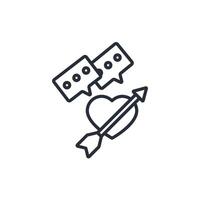 love story icon. .Editable stroke.linear style sign for use web design,logo.Symbol illustration. vector
