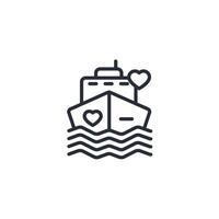Cruise icon. .Editable stroke.linear style sign for use web design,logo.Symbol illustration. vector