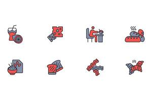 Breakfast icon set..Editable stroke.linear style sign for use web design,logo.Symbol illustration. vector