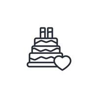cake icon. .Editable stroke.linear style sign for use web design,logo.Symbol illustration. vector