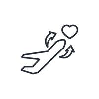 Honeymoon icon. .Editable stroke.linear style sign for use web design,logo.Symbol illustration. vector