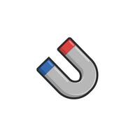 magnet in outline flat design. vector