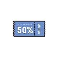 gift voucher in outline flat design. vector