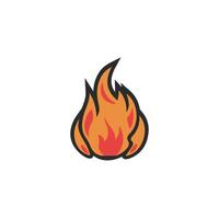 flame in outline flat design vector