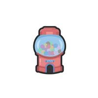 candy ball machine in outline flat design. vector