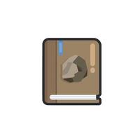 stone book in outline flat design. vector