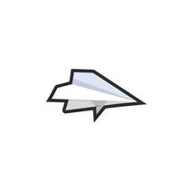 paper plane in outline flat design. vector
