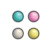shiny ball set with different color in outline flat design. vector