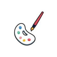 palette tool in outline flat design. vector