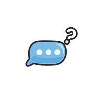 question bubble chat in outline flat design vector