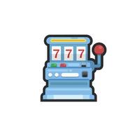 roulette machine in outline flat design. vector