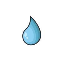 water drop in outline flat design vector