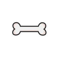 single bone in outline flat design vector