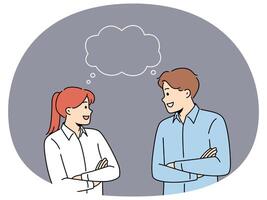 Smiling people with speech bubble communicate vector