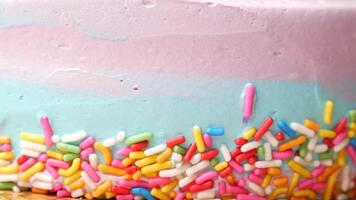 A close up of a cake with sprinkles on it video