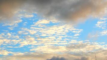 A view of a cloudy sky with a few clouds video