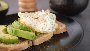 Avocado toast with egg and avocado video