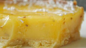 A slice of lemon pie on a plate video