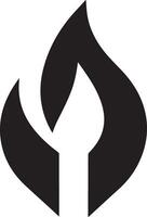 A solid black color fire flame, designed for multipurpose use vector