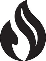 A solid black color fire, designed for different purpose. Its clean, minimalistic design makes it versatile for various applications, including logos, icons, and graphic designs vector