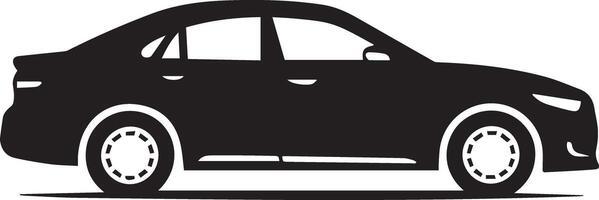 A sedan car, designed for multipurpose use. Its sleek, minimalistic design ensures versatility for various applications, including logos, icons vector