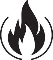 A solid black colored fire flame, designed for multipurpose use. Its clean, minimalistic design makes it versatile for different types of applications, including logos, icons, andmore vector