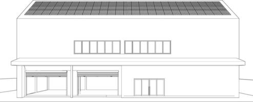 3D illustration of building project vector