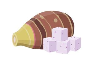 taro isolated on white background. cartoon style vector