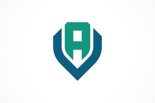 A Initial Shield Logo Design Element vector