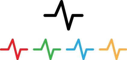 Colorful heartbeat icon set in different colors . Heart pulse icon . illustration vector