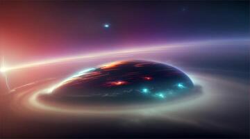 An abstract image of a black hole with a bright light video
