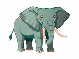 Illustration of elephant on a white background. Icon, logo, print, design element vector