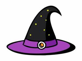 Witch hat isolated on a white background. Wizard pointed hat. Witchcraft Accessory, Halloween vector