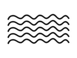 Minimalistic black and white illustration of wavy lines. Isolated on white Concept of water, waves, fluidity, and simplicity in design. Graphic art vector