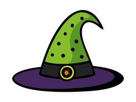 Wizard pointed hat. Witch hat isolated on a white background. Concept of Witchcraft Accessory, Magical Costume Element, Halloween vector