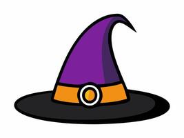 Witch hat isolated on a white background. Wizard pointed hat. Concept of Witchcraft Accessory vector