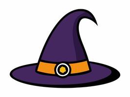 Witch hat on a white background. Wizard pointed hat. vector