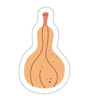 Sticker with a pumpkin. Color flat illustration. vector