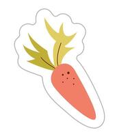 Sticker with a carrot. Color flat illustration. vector
