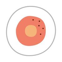Sticker with a piece of carrot. Color flat illustration. vector