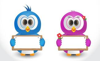 Couple bird with text box where you can put your messege vector